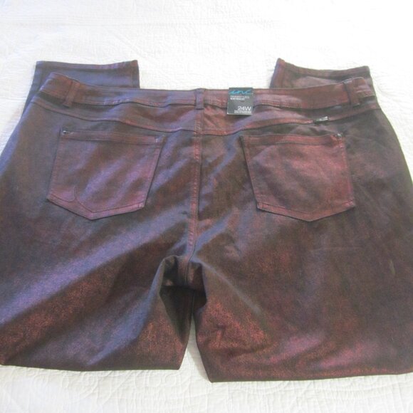 INC Jeans 24W Skinny Leg Slim Tech Fit Black Red Shine - Picture 5 of 7